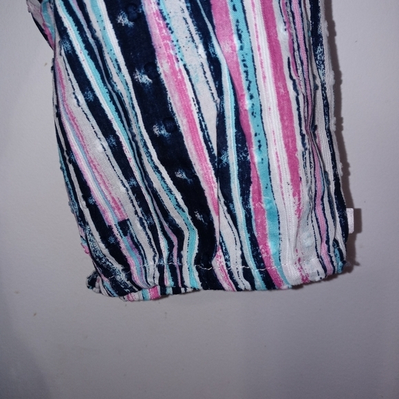 Lane Bryant Long Sleeve Crossover front tie up elastic waist striped blouse - Picture 4 of 8